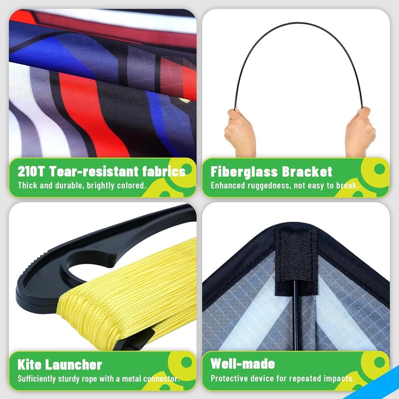 Doinfly Delta Kites for Kids & Adults, Extremely Easy to Fly, Single Line Beach Kite - Image 3